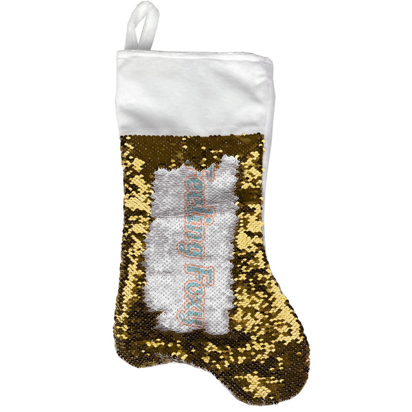 Custom Foxy Yoga Reversible Sequin Stocking - Gold (Personalized)