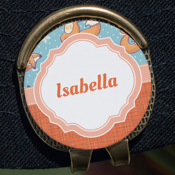 Foxy Yoga Golf Ball Marker Hat Clip - Gold - Close Up