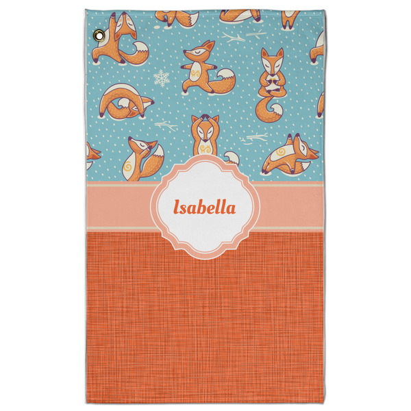 Custom Foxy Yoga Golf Towel - Poly-Cotton Blend - Large w/ Name or Text