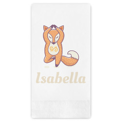 Foxy Yoga Guest Napkins - Full Color - Embossed Edge (Personalized)