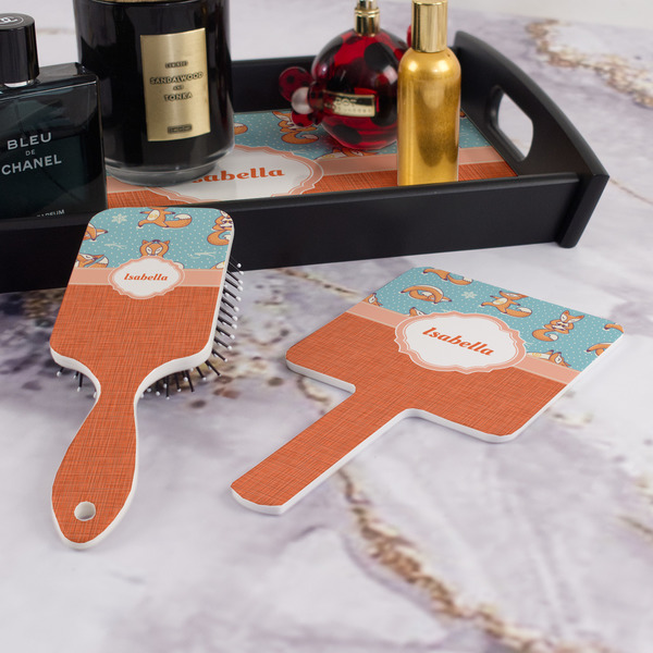 Foxy Yoga Hair Brush and Hand Mirror - Bathroom Scene