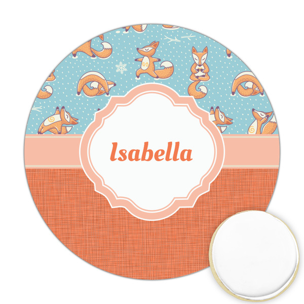 Custom Foxy Yoga Printed Cookie Topper - Round (Personalized)