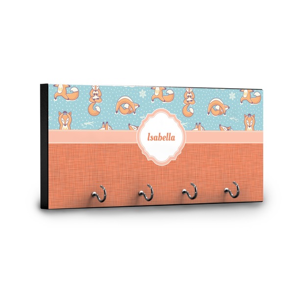 Foxy Yoga Key Hanger - Front View with Hooks