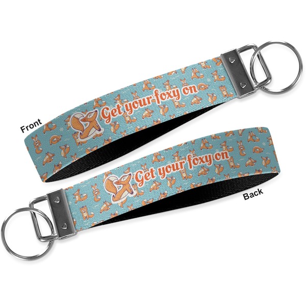 Foxy Yoga Key-chain - Metal and Nylon - Front and Back