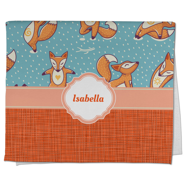 Custom Foxy Yoga Kitchen Towel - Poly Cotton w/ Name or Text