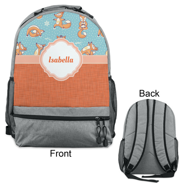 Foxy Yoga Large Backpack - Gray - Front & Back View