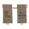 Foxy Yoga Large Burlap Gift Bags - Front & Back