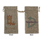 Foxy Yoga Large Burlap Gift Bag - Front & Back (Personalized)
