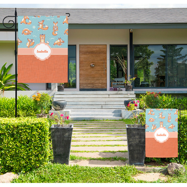 Custom Foxy Yoga Large Garden Flag - Double Sided (Personalized)