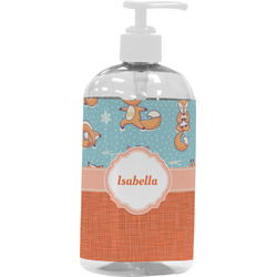 Foxy Yoga Plastic Soap / Lotion Dispenser (16 oz - Large - White) (Personalized)