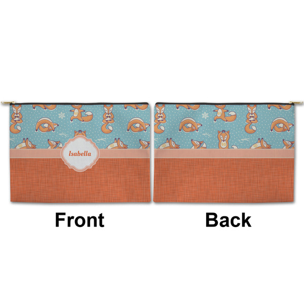 Foxy Yoga Large Zipper Pouch Approval (Front and Back)