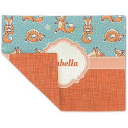 Foxy Yoga Double-Sided Linen Placemat - Single w/ Name or Text