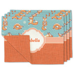 Foxy Yoga Double-Sided Linen Placemat - Set of 4 w/ Name or Text
