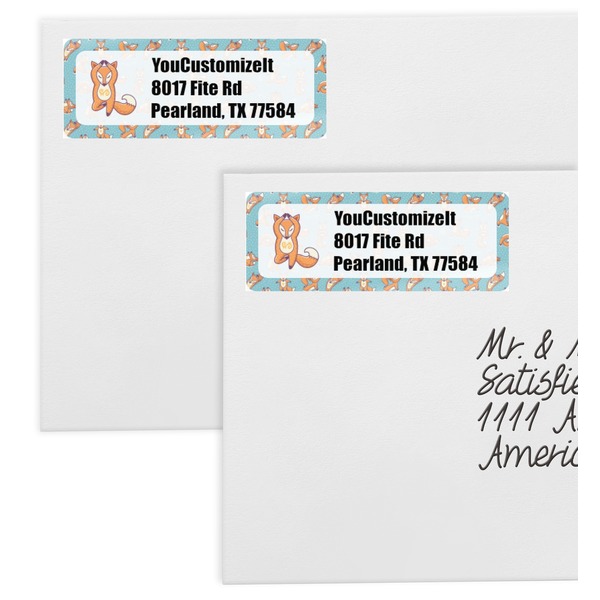 Foxy Yoga Mailing Labels - Double Stack Close Up