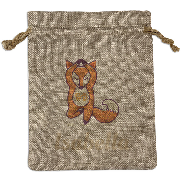 Custom Foxy Yoga Burlap Gift Bag (Personalized)
