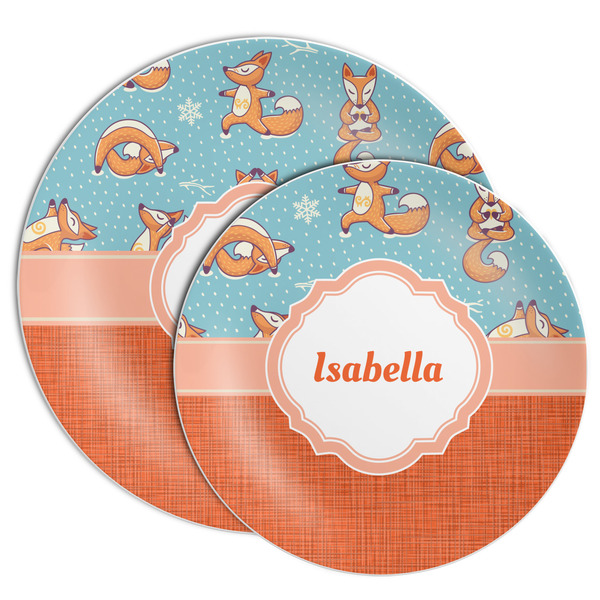 Foxy Yoga Melamine Plates - PARENT/MAIN