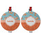 Foxy Yoga Metal Ball Ornament - Front and Back