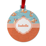 Foxy Yoga Metal Ball Ornament - Double Sided w/ Name or Text
