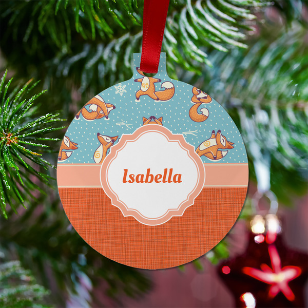 Foxy Yoga Metal Ball Ornament - Lifestyle