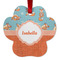 Foxy Yoga Metal Paw Ornament - Front