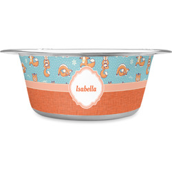Foxy Yoga Stainless Steel Dog Bowl - Small (Personalized)
