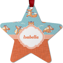 Foxy Yoga Metal Star Ornament - Double Sided w/ Name or Text