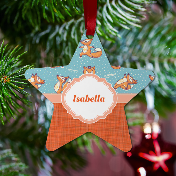 Foxy Yoga Metal Star Ornament - Lifestyle