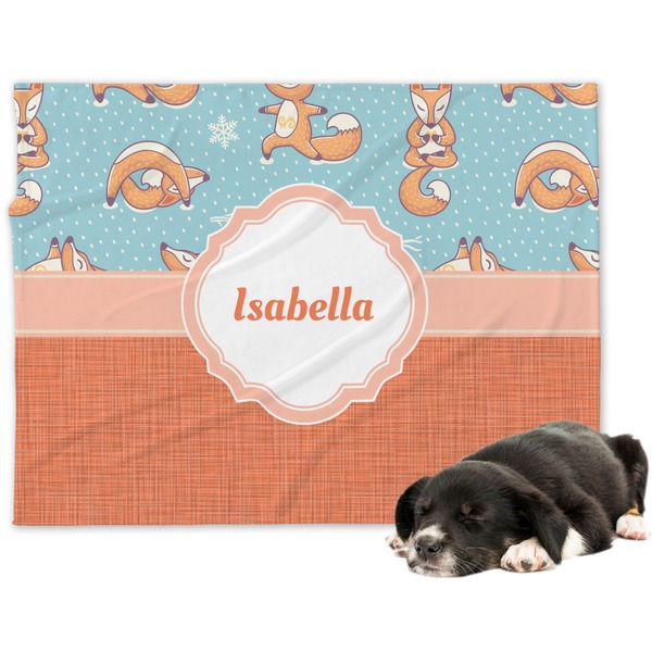 Custom Foxy Yoga Dog Blanket - Regular (Personalized)