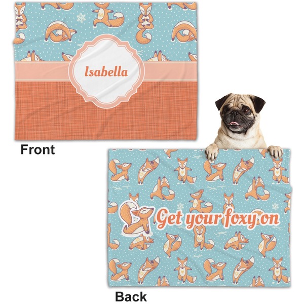 Foxy Yoga Microfleece Dog Blanket - Regular - Front & Back