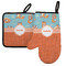 Foxy Yoga Left Oven Mitt & Pot Holder Set w/ Name or Text