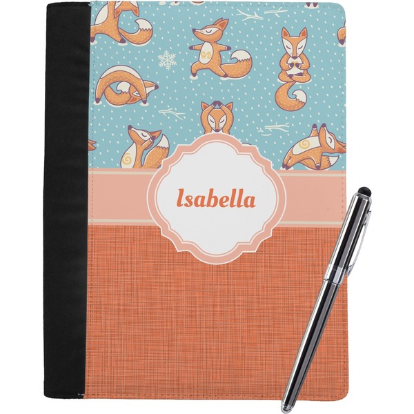 Custom Foxy Yoga Notebook Padfolio - Large w/ Name or Text