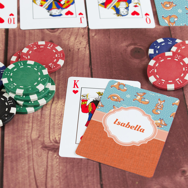 Foxy Yoga On Table with Poker Chips