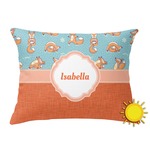 Foxy Yoga Outdoor Throw Pillow (Rectangular) (Personalized)