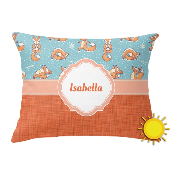 Custom Foxy Yoga Outdoor Throw Pillow (Rectangular) (Personalized)