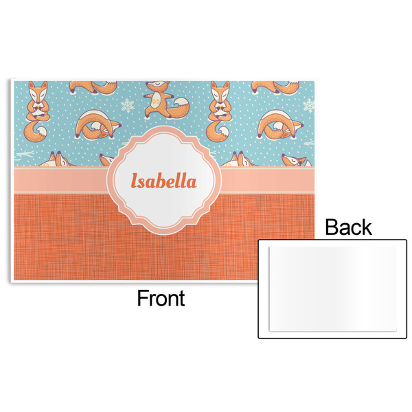 Foxy Yoga Disposable Paper Placemat - Front & Back