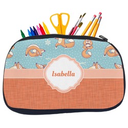Foxy Yoga Neoprene Pencil Case - Medium w/ Name or Text