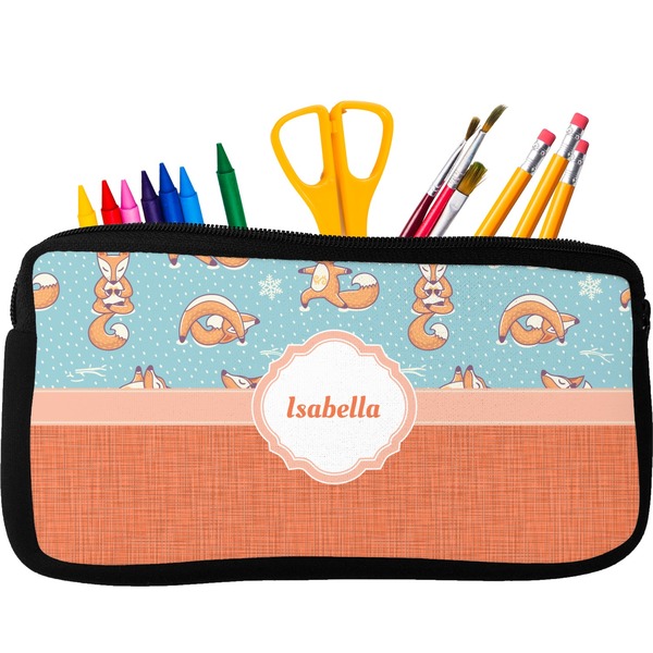Custom Foxy Yoga Neoprene Pencil Case - Small w/ Name or Text