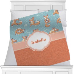 Foxy Yoga Minky Blanket - Toddler / Throw - 60"x50" - Double Sided (Personalized)