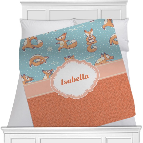 Custom Foxy Yoga Minky Blanket - Toddler / Throw - 60"x50" - Single Sided (Personalized)