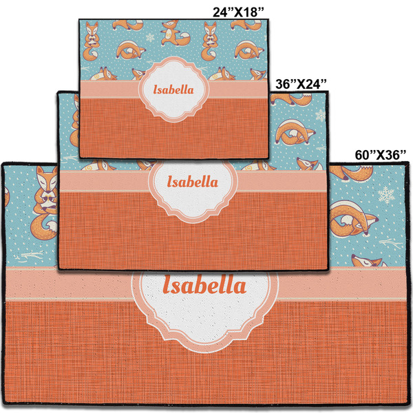 Foxy Yoga Personalized Door Mat - Group Parent IMF