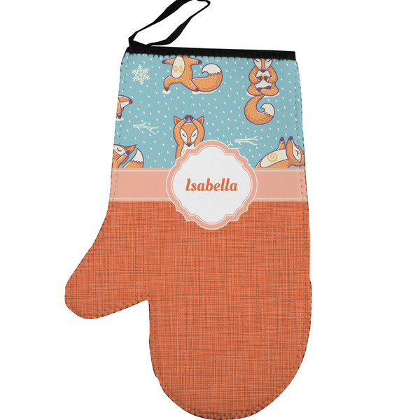 Foxy Yoga Personalized Oven Mitt - Left
