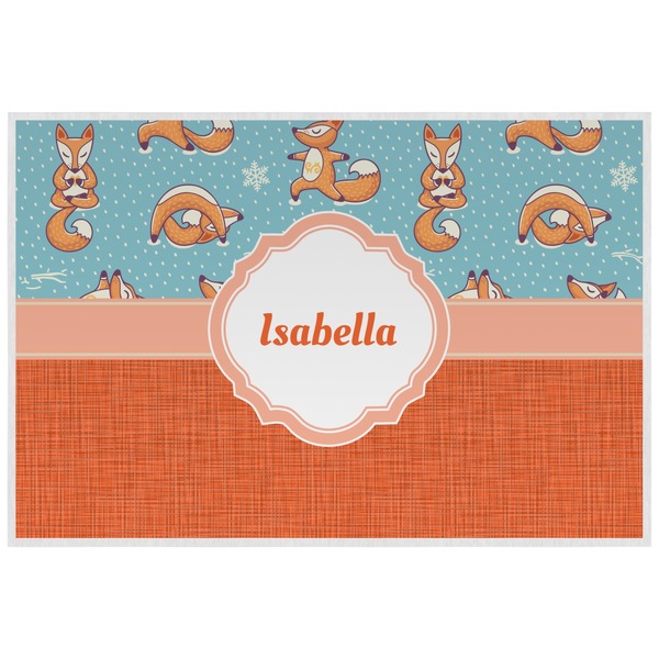 Custom Foxy Yoga Laminated Placemat w/ Name or Text
