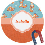 Foxy Yoga Round Fridge Magnet (Personalized)