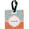Foxy Yoga Plastic Luggage Tag - Square w/ Name or Text