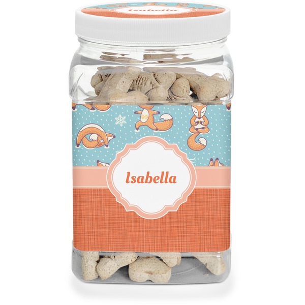 Custom Foxy Yoga Dog Treat Jar (Personalized)