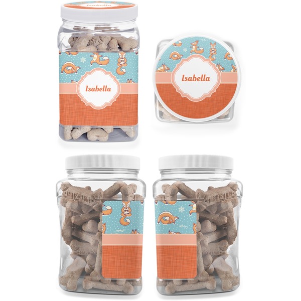 Foxy Yoga Pet Treat Jar - Multiple Angles