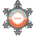 Foxy Yoga Vintage Snowflake Ornament (Personalized)