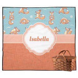 Foxy Yoga Outdoor Picnic Blanket (Personalized)