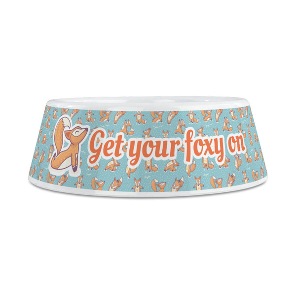 Foxy Yoga Plastic Dog Bowls - Medium - FRONT