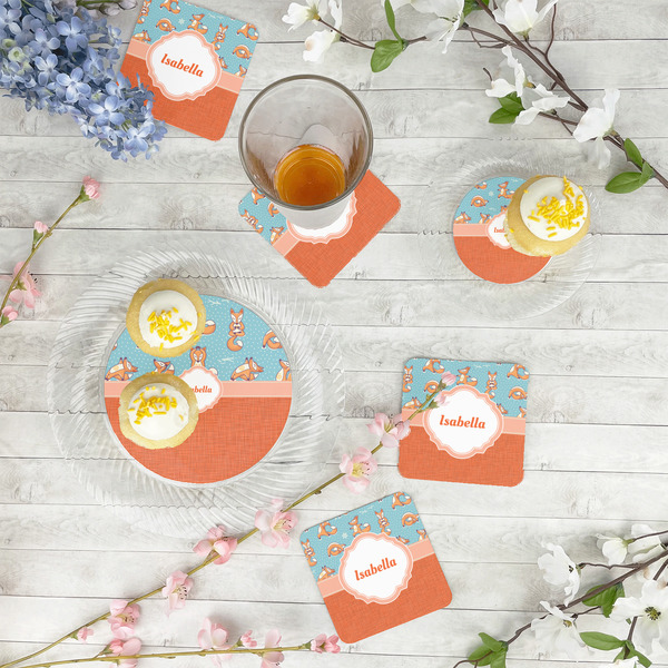 Foxy Yoga Plastic Party Appetizer & Dessert Plates - In Context